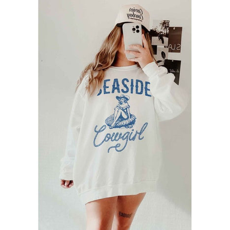 SEASIDE COWGIRL WESTERN OVERSIZED SWEATSHIRT