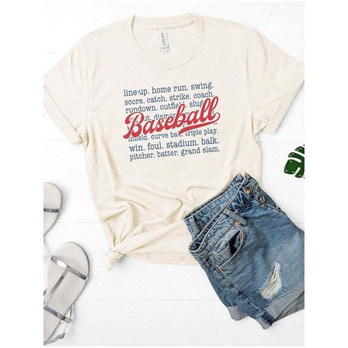 Baseball Words Graphic Tee