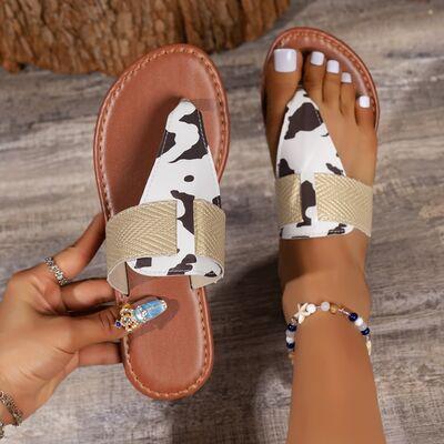 Animal Print Vegan Leather Open Toe Sandals