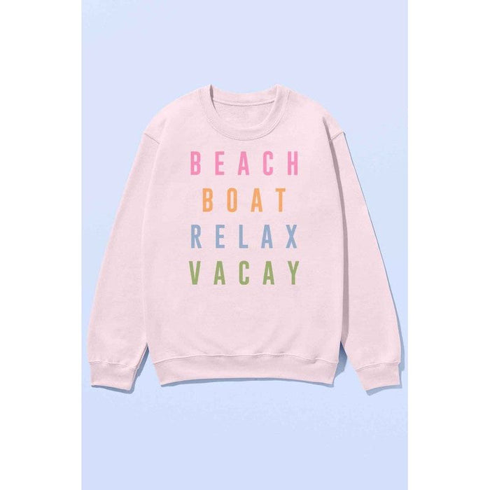 BEACH BOAT RELAX VACAY OVERSIZED SWEATSHIRT