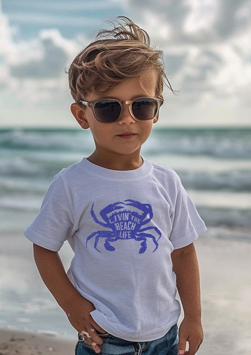 Livin That Beach Life Crab Toddler Tee