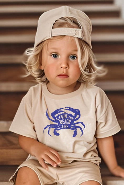 Livin That Beach Life Crab Toddler Tee