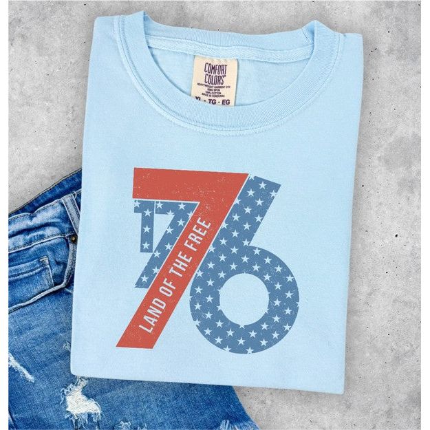 1776 Land of The Free Comfort Color Tee