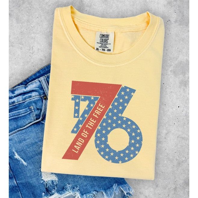 1776 Land of The Free Comfort Color Tee