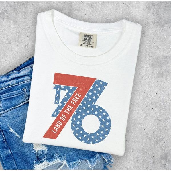 1776 Land of The Free Comfort Color Tee