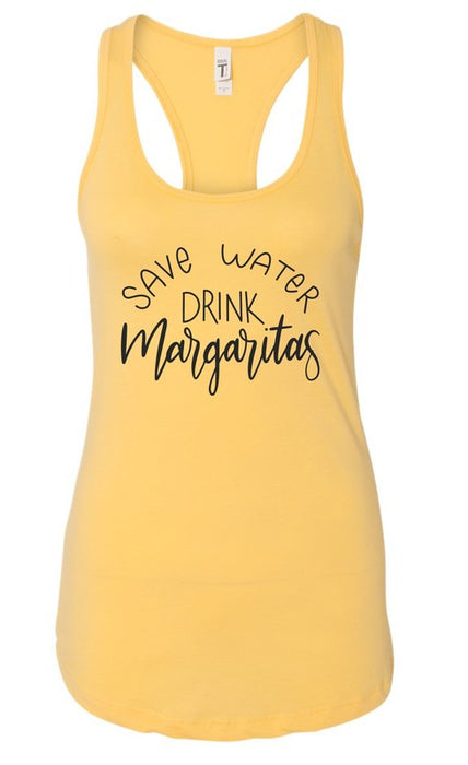 Save Water Drink Margaritas Summer Graphic Tank