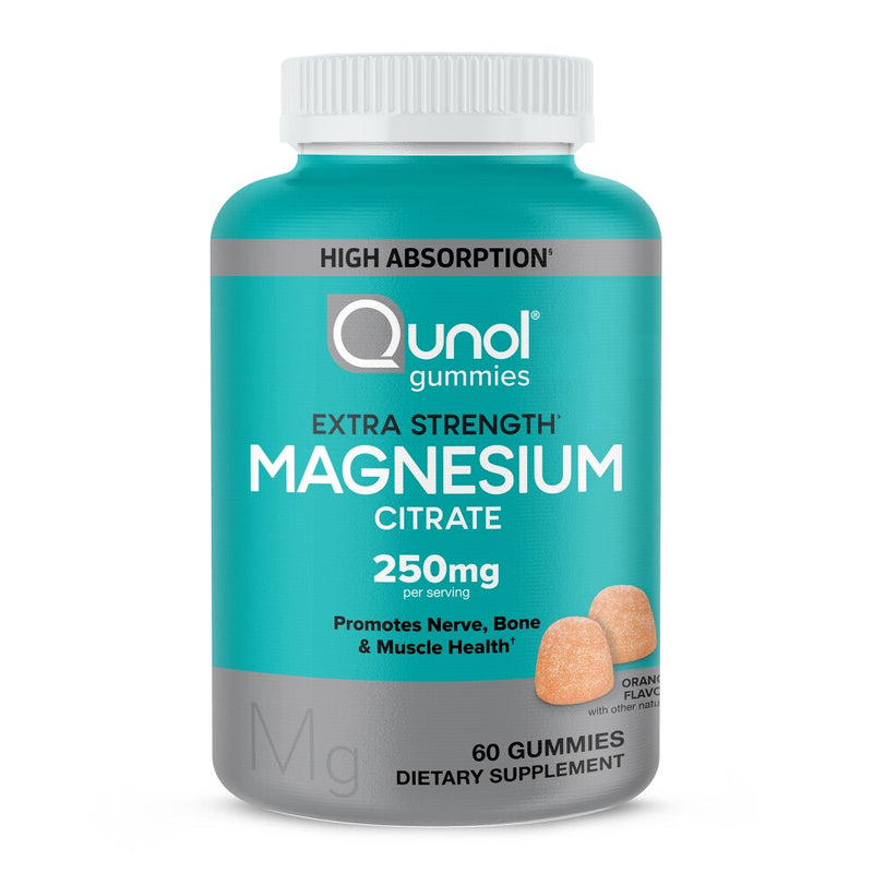 Qunol Qunol Extra Strength Magnesium Citrate Gummies, 200mg per Serving, 60 Count - High Absorption, Delicious Chewable Supplement Vitamins & Supplements