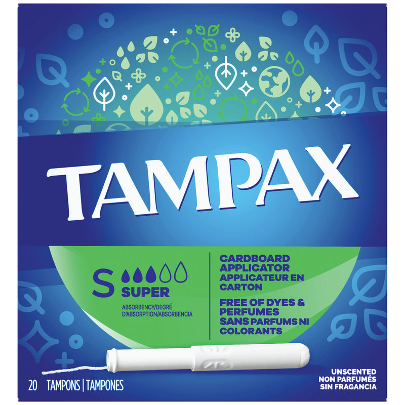 Tampax Tampax Cardboard Applicator Super Absorbency Tampons Tampons
