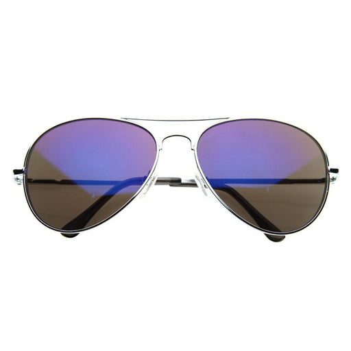 zeroUV Retro Flash Color Mirrored Lens Metal Aviator Sunglasses 1485 Sunglasses