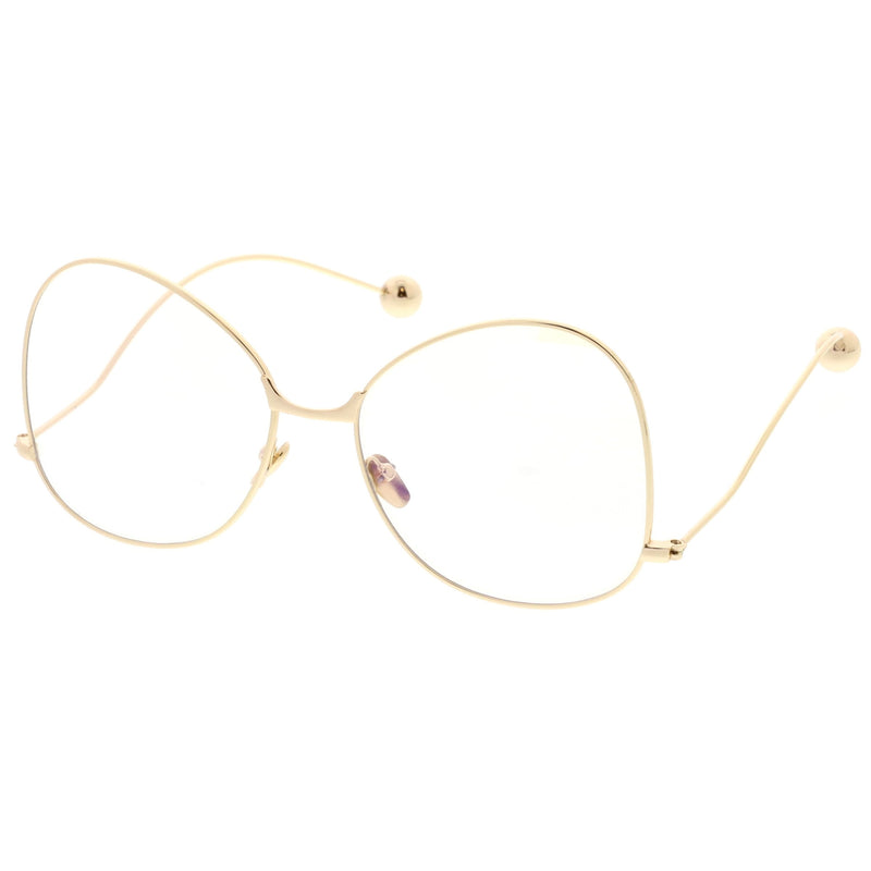 zeroUV Women's Vintage Oversize Butterfly Clear Lens Glasses C418 Glasses
