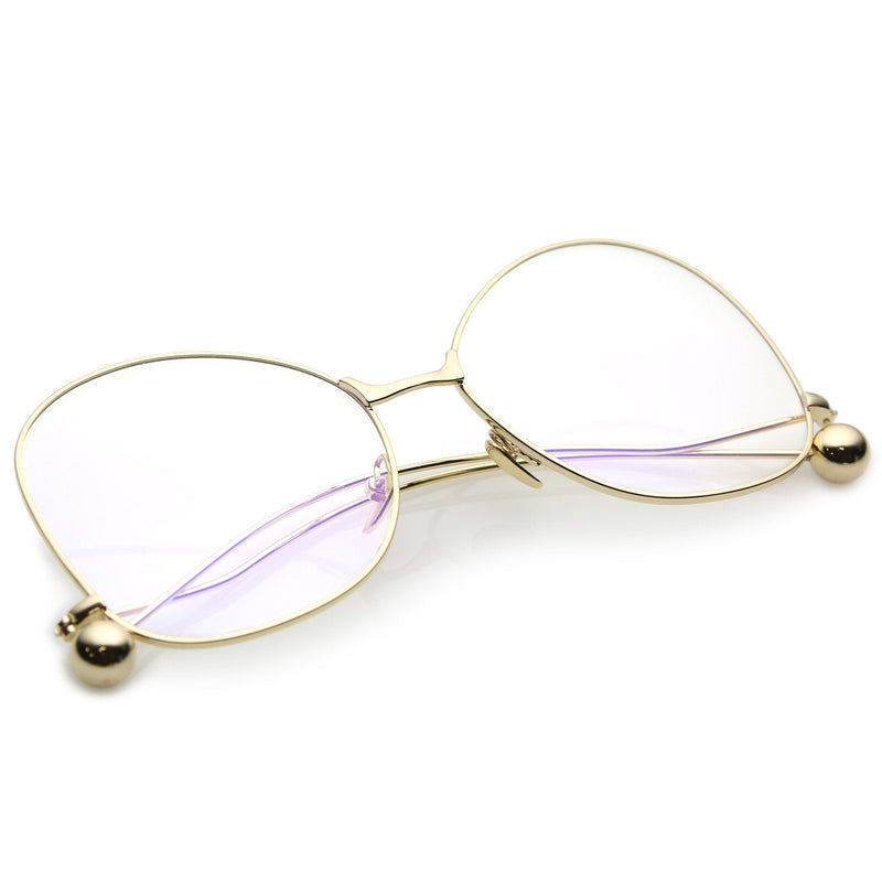zeroUV Women's Vintage Oversize Butterfly Clear Lens Glasses C418 Glasses