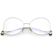 zeroUV Women's Vintage Oversize Butterfly Clear Lens Glasses C418 Glasses