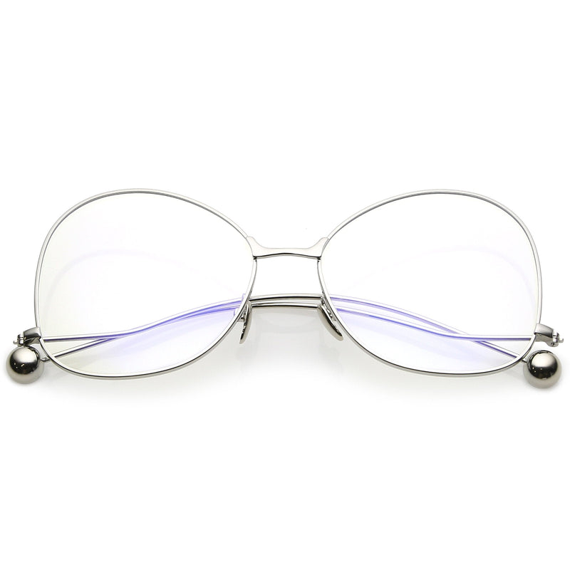 zeroUV Women's Vintage Oversize Butterfly Clear Lens Glasses C418 Glasses