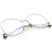 zeroUV Women's Vintage Oversize Butterfly Clear Lens Glasses C418 Glasses
