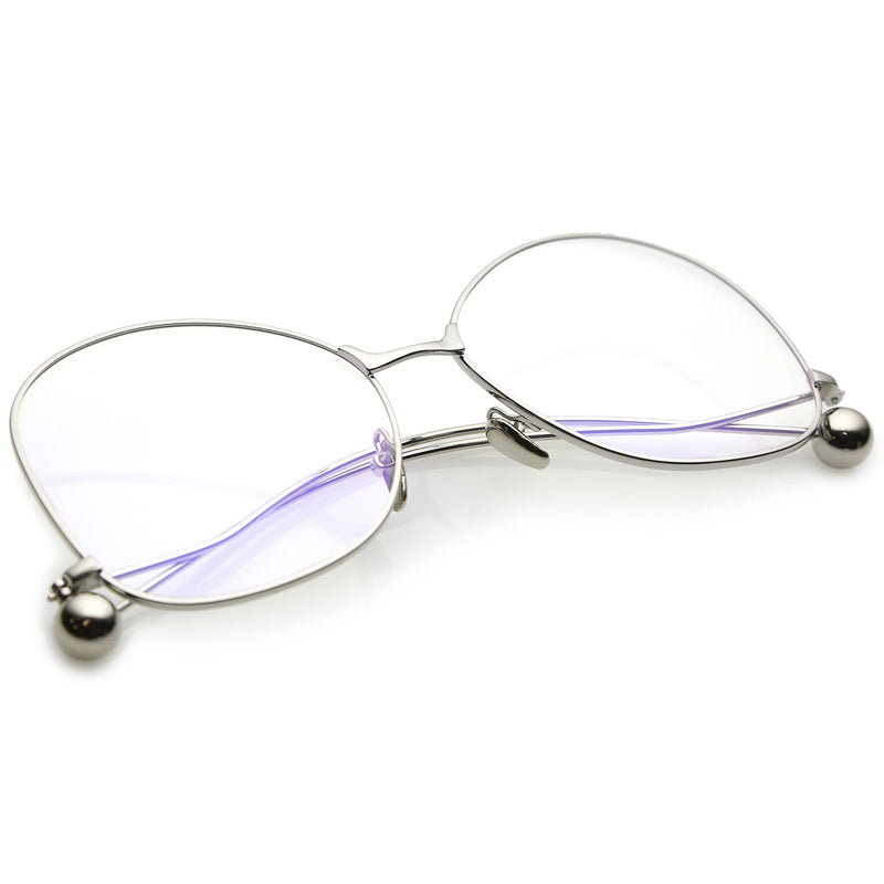 zeroUV Women's Vintage Oversize Butterfly Clear Lens Glasses C418 Glasses