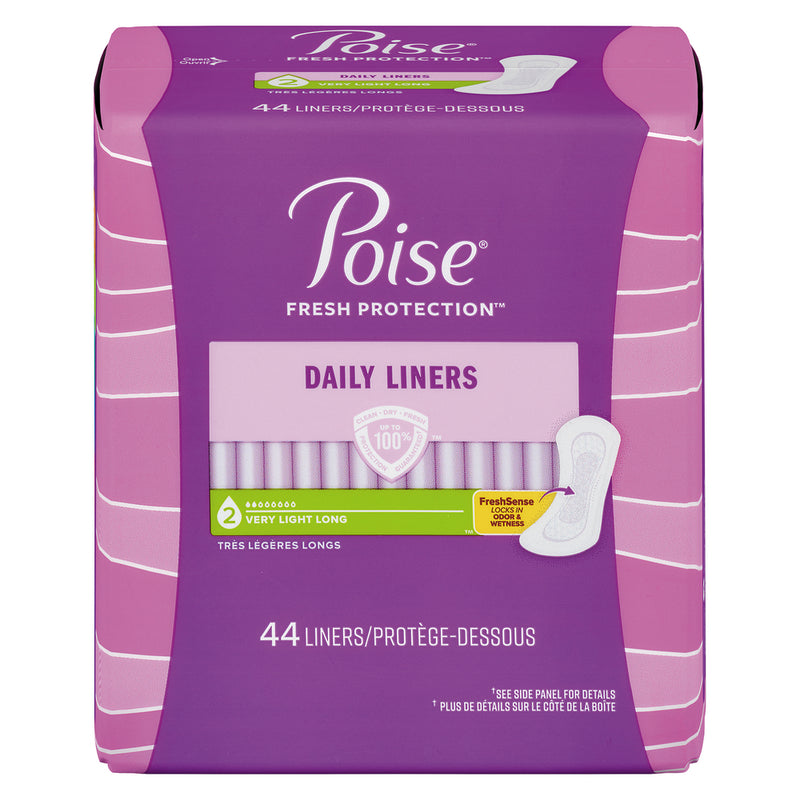 Poise Poise Daily Incontinence Panty Liners, Very Light Absorbency, Long Menstrual Pads Dim Gray