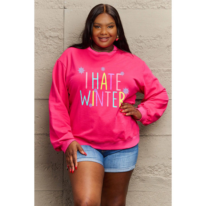 Simply Love I HATE WINTER Dropped Shoulder Sweatshirt