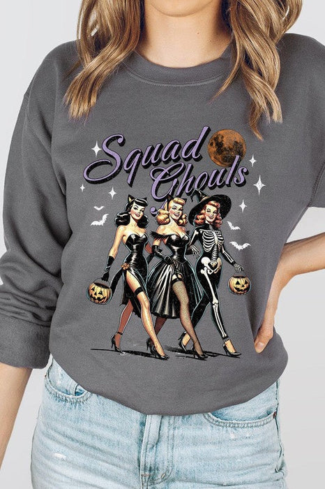 Halloween Squad Ghouls Graphic Fleece Sweatshirts