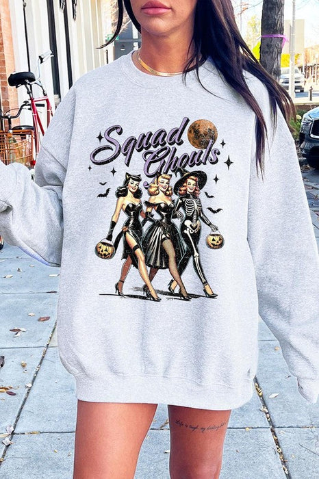 Halloween Squad Ghouls Graphic Fleece Sweatshirts