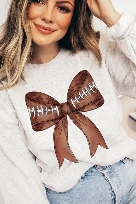 Coquette Football Bow Graphic Fleece Sweatshirts