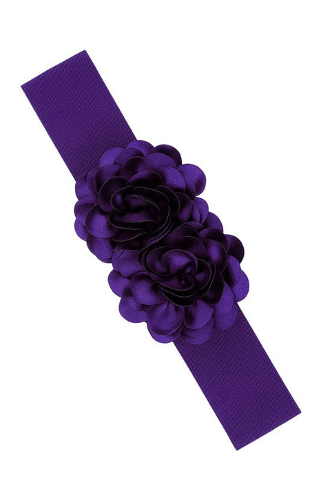 Chiffon Double Flower Charm Elastic Belt