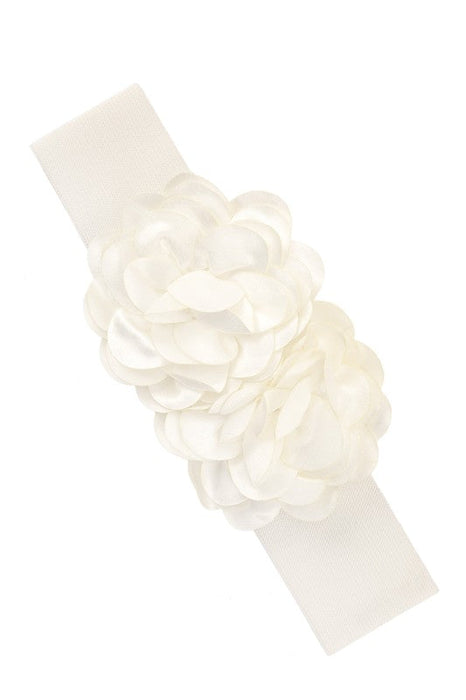 Chiffon Double Flower Charm Elastic Belt