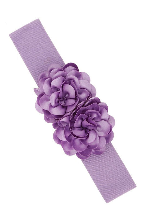 Chiffon Double Flower Charm Elastic Belt