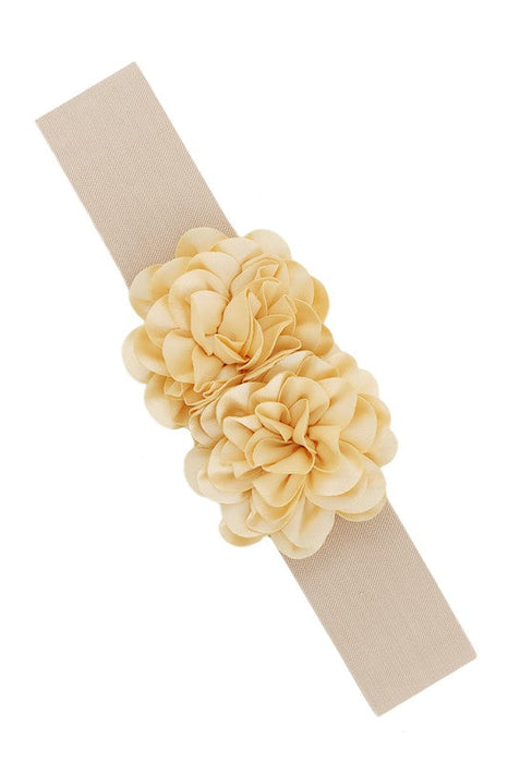 Chiffon Double Flower Charm Elastic Belt