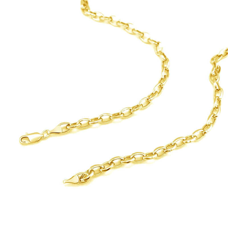 Bids.com 4.6mm 14k Yellow Gold Oval Rolo Chain Necklaces