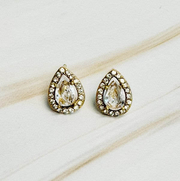 Ideal Cut Crusted Stud Earrings