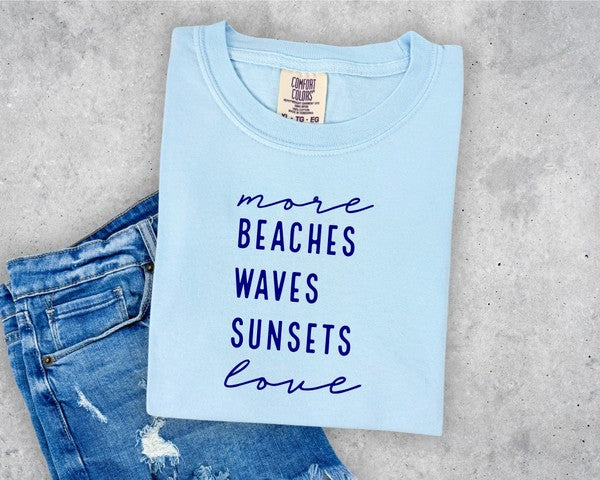 More Beaches Waves Sunsets Love Softstyle Tee