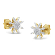 Bids.com 10k Yellow Gold Round and Baguette Diamond Stud Earring (0.50 cttw, H-I Color, I2-I3 Clarity) Earrings