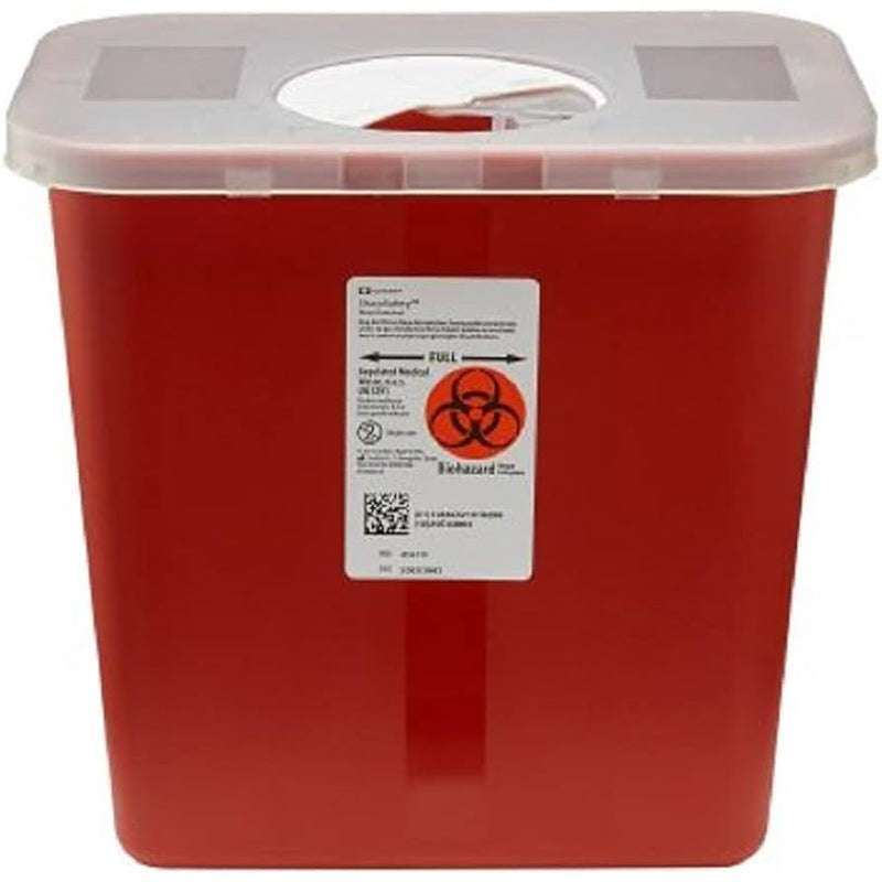 Covidien Sharps Ctr 2Gal Rotor Lid Shipping Containers White Smoke