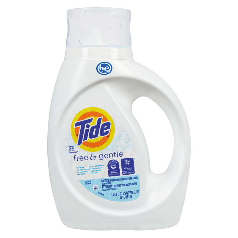 Tide Tide He Free & Gentle Liquid Laundry Detergent, 32 Loads, 42 Fl. Oz Laundry Detergent White Smoke