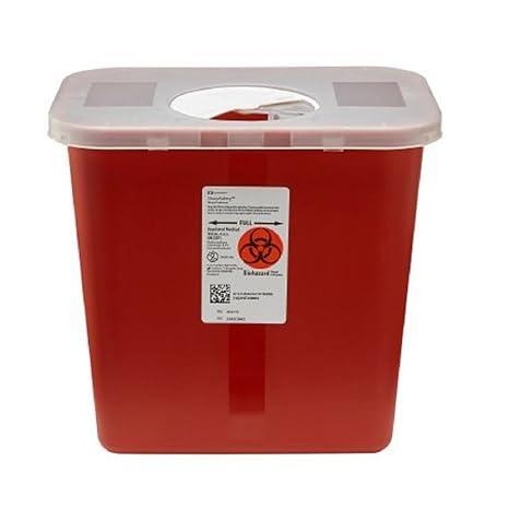 Kendall Kendall Sharps Container, 2 Gallon, Red with Hinged Lid – Each Medical Supplies
