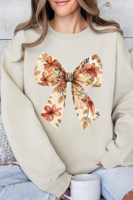 Autumn Bow Graphic Fleece Sweatshirts