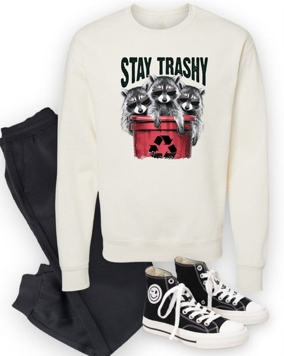 Stay Trashy Racoon Graphic Sweatshirt