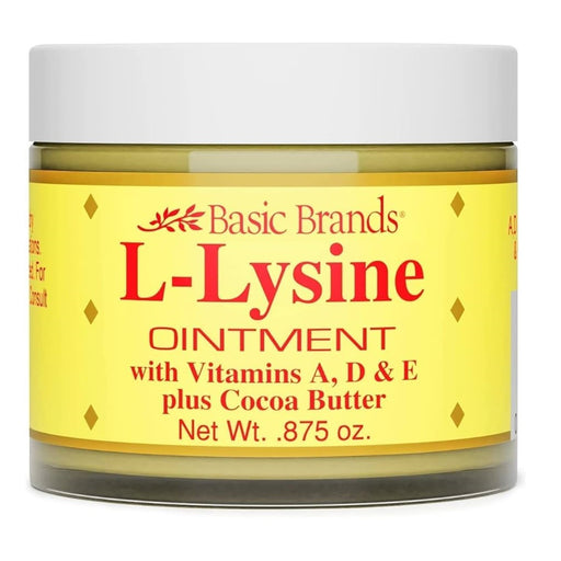 Basic Organics Basic Organics L-Lysine Lip Ointment For Herpes Cold Sore Treatment - 0.875 Oz Health & Beauty
