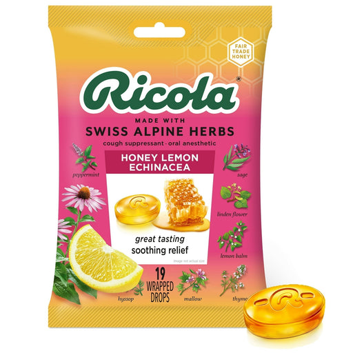 Ricola Ricola Cough Suppressant Throat Drops, Honey Lemon With Echinacea Health & Beauty