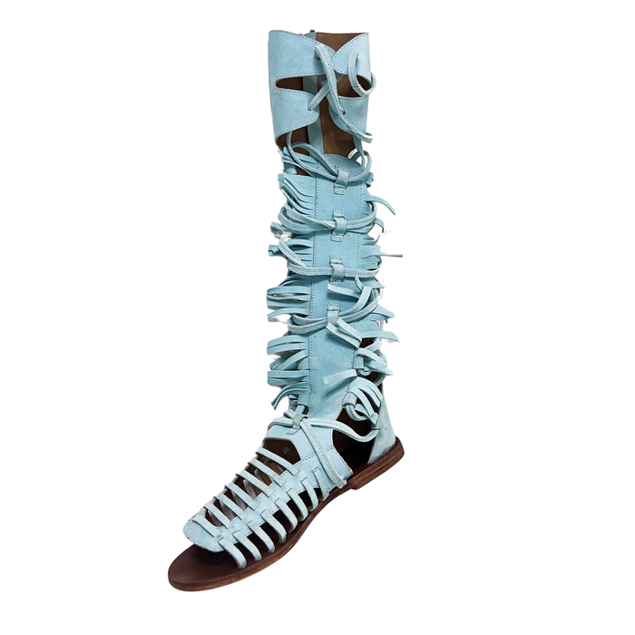 Amira Knee high Gladiator sandal in Seafoam color