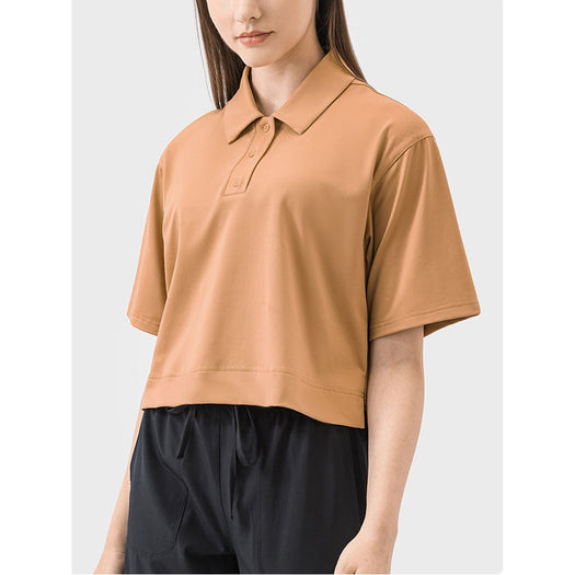 Half Button Short Sleeve Active T-Shirt