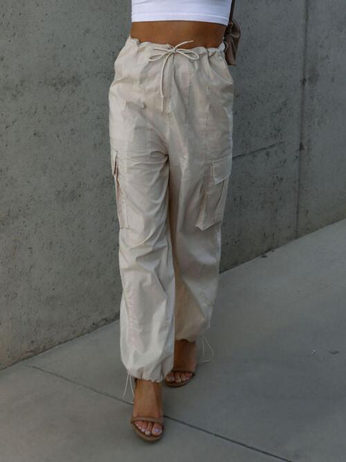 Drawstring Pants with Pockets by VYSN