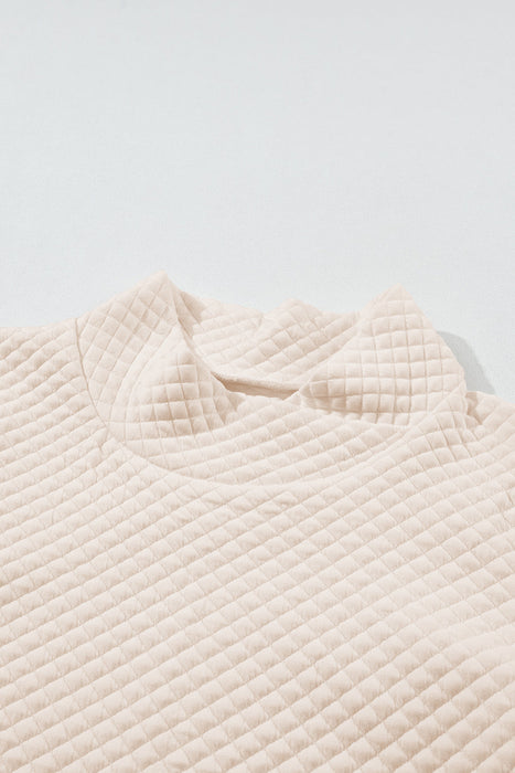 Textured Turtleneck Long Sleeve Sweatshirt