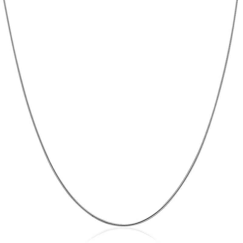 Bids.com 14k White Gold Thin Motif Round Omega Necklace Necklaces