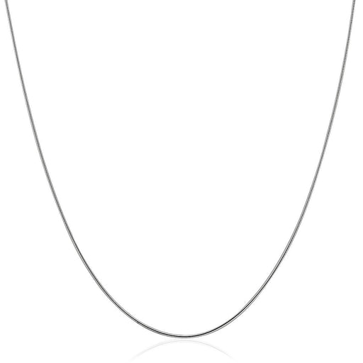 Bids.com 14k White Gold Thin Motif Round Omega Necklace Necklaces