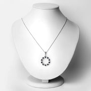 Bids.com 1.30 Carat Genuine Blue Sapphire and White Topaz .925 Sterling Silver Pendant Pendants