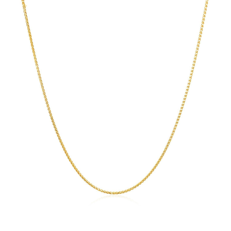 Bids.com 14k Yellow Gold Diamond Cut Round Wheat Chain 0.6mm Necklaces