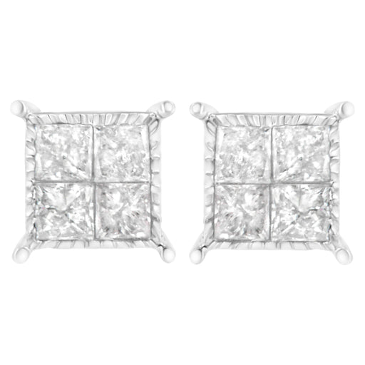 Bids.com Sterling Silver 3/4 cttw Composite Diamond Stud Earrings (I-J, I2-I3) Earrings