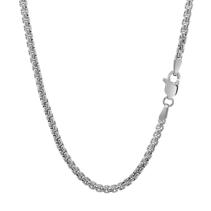 Bids.com 14k White Gold Solid Round Box Chain (2.50 mm) Necklaces