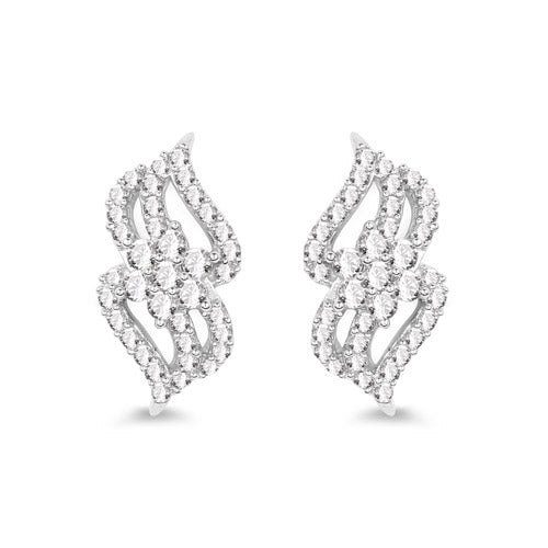 Bids.com 0.68 Carat Genuine White Diamond 14K White Gold Earrings (G-H Color, SI1-SI2 Clarity) Earrings